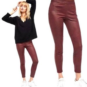 Free People Brandywine Maroon Faux Suede Leggings